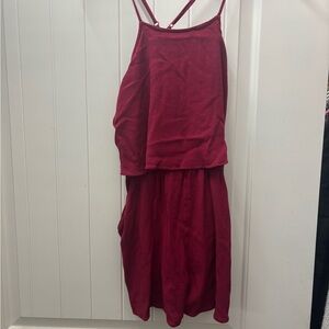 H&M Deep Burgundy Spaghetti Strap Dress
